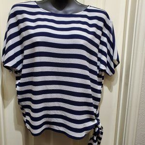 Michael Kors Striped Navy and White Blouse